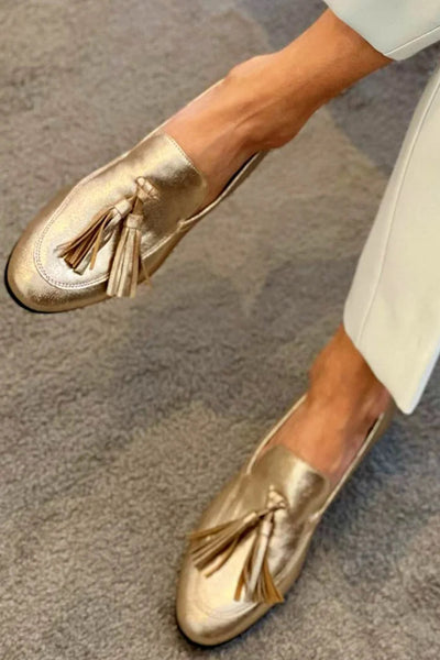 Nala | Chic Gold Moccasins